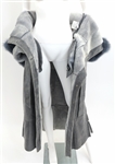 CRESCENT STAR LAMBSKIN & FAUX FUR FLOOR LENGTH COAT