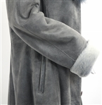 CRESCENT STAR LAMBSKIN & FAUX FUR FLOOR LENGTH COAT