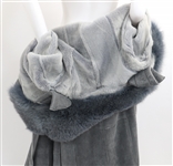 CRESCENT STAR LAMBSKIN & FAUX FUR FLOOR LENGTH COAT
