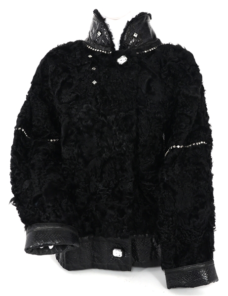 JACQUES SAINT LAURENT LAMBSKIN FUR & SNAKESKIN JACKET