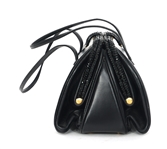 JUDITH LEIBER RHINESTONE & LEATHER BLACK EVENING BAG