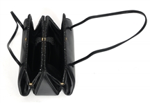 JUDITH LEIBER RHINESTONE & LEATHER BLACK EVENING BAG