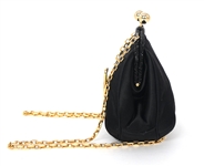 JUDITH LEIBER SATIN & RHINESTONE EVENING BAG