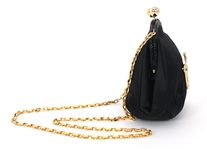 JUDITH LEIBER SATIN & RHINESTONE EVENING BAG