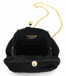 JUDITH LEIBER SATIN & RHINESTONE EVENING BAG
