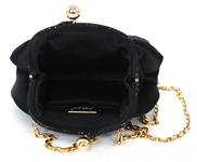 JUDITH LEIBER SATIN & RHINESTONE EVENING BAG
