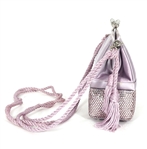 JUDITH LEIBER SATIN & RHINESTONE LAVENDER EVENING BAG 