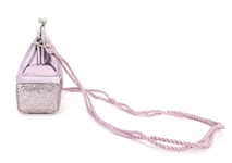 JUDITH LEIBER SATIN & RHINESTONE LAVENDER EVENING BAG 
