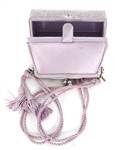 JUDITH LEIBER SATIN & RHINESTONE LAVENDER EVENING BAG 