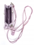 JUDITH LEIBER SATIN & RHINESTONE LAVENDER EVENING BAG 