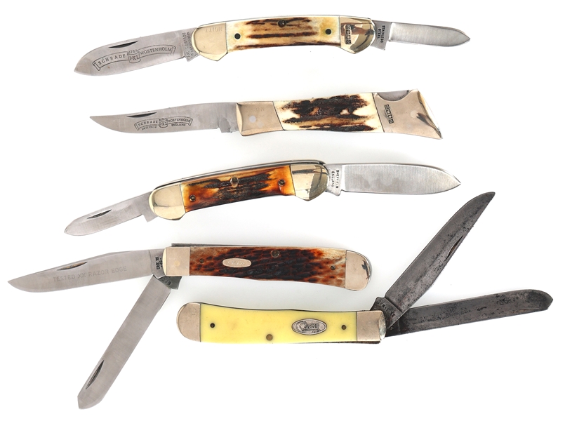 SCHRADE WOSTENHOLM AND CASE POCKET KNIVES 