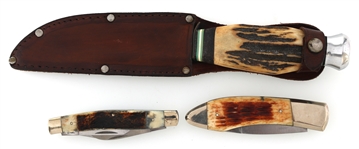 BONE AND ANTLER HANDLE KNIVES 