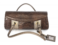 BRAHMIN LEATHER ROSALIE COOPER BAGUETTE BAG
