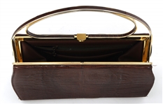 MID-20TH C. BLACK, BROWN, & TAN LEATHER HANDBAGS 