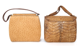 MID-20TH C. BLACK, BROWN, & TAN LEATHER HANDBAGS 