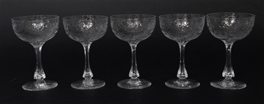 WEBB CORBETT ROCK CRYSTAL WINE GLASSES & PUNCH CUPS