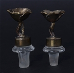 ART NOUVEAU BRASS & CRYSTAL DECANTERS 
