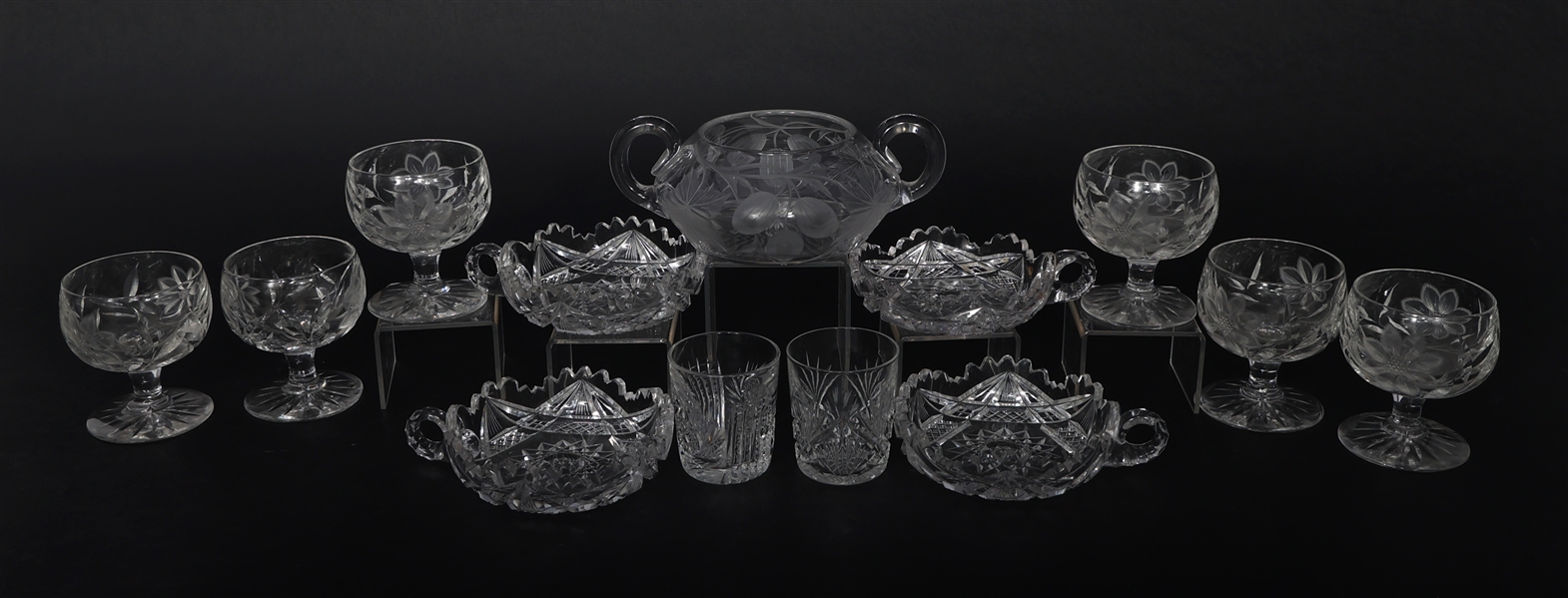 CUT GLASS SERVEWARE & DRINKWARE