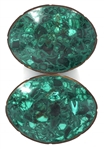 CARVED MALACHITE VASE & DISHES 