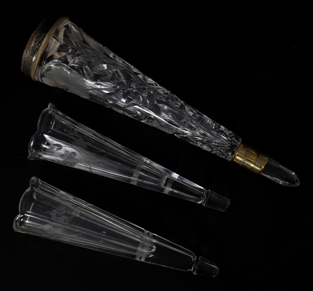 CAR GLASS EPERGNES - GROUP OF THREE