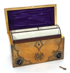 VICTORIAN RENAISSANCE REVIVAL BRASS & AGATE DESK SET