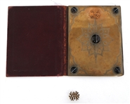 VICTORIAN RENAISSANCE REVIVAL BRASS & AGATE DESK SET
