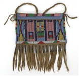NATIVE AMERICAN BEADED HIDE POUCH 