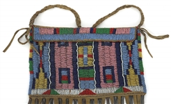 NATIVE AMERICAN BEADED HIDE POUCH 