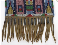 NATIVE AMERICAN BEADED HIDE POUCH 