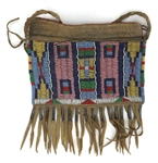 NATIVE AMERICAN BEADED HIDE POUCH 
