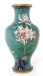 CHINESE CLOISONNE VASE & CLOISONNE ACCENTED PLANT STAND