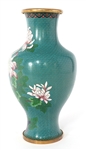 CHINESE CLOISONNE VASE & CLOISONNE ACCENTED PLANT STAND
