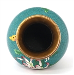 CHINESE CLOISONNE VASE & CLOISONNE ACCENTED PLANT STAND