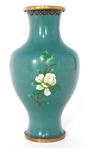 CHINESE CLOISONNE VASE & CLOISONNE ACCENTED PLANT STAND