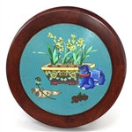 CHINESE CLOISONNE VASE & CLOISONNE ACCENTED PLANT STAND
