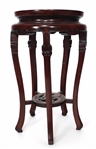 CHINESE CLOISONNE VASE & CLOISONNE ACCENTED PLANT STAND