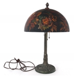 ARTS & CRAFTS REVERSE HAND PAINTED TABLE LAMP 