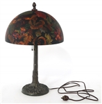 ARTS & CRAFTS REVERSE HAND PAINTED TABLE LAMP 