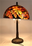 ARTS & CRAFTS REVERSE HAND PAINTED TABLE LAMP 