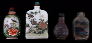 PORCELAIN, GLASS, & AGATE SNUFF BOTTLES