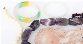 SEMI-PRECIOUS STONE NECKLACES, BRACELETS, & BEADS 