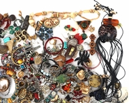 COSTUME JEWELRY NECKLACES, BROOCHES, BRACELETS