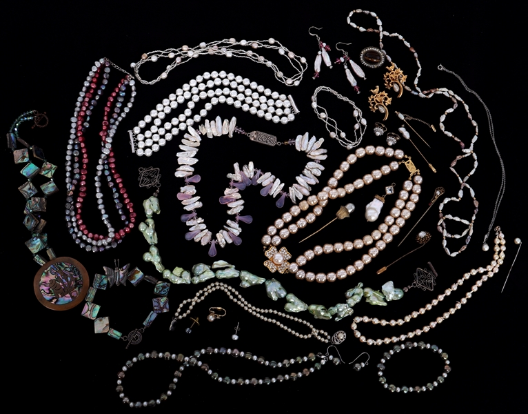 STERLING SILVER ABALONE SHELL & PEARL JEWELRY 