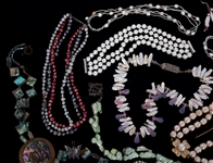 STERLING SILVER ABALONE SHELL & PEARL JEWELRY 