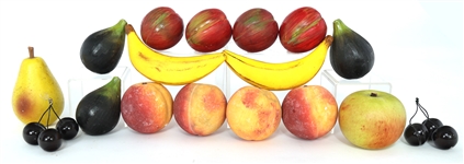 CARVED & PAINTED LIFE-SIZE MARBLE FRUIT 