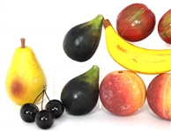 CARVED & PAINTED LIFE-SIZE MARBLE FRUIT 