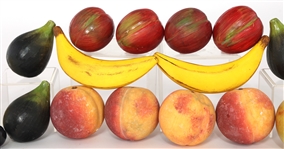 CARVED & PAINTED LIFE-SIZE MARBLE FRUIT 