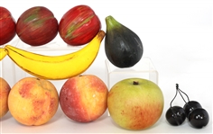 CARVED & PAINTED LIFE-SIZE MARBLE FRUIT 