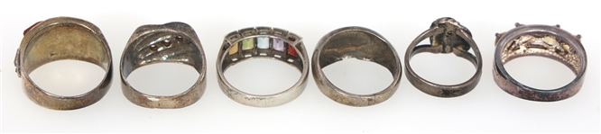 STERLING SILVER SEMI-PRECIOUS STONE RINGS 