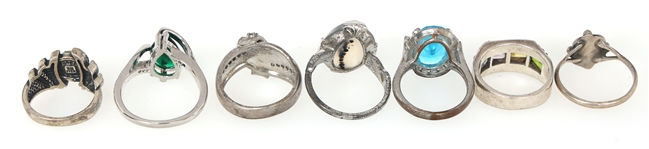 STERLING SILVER SEMI-PRECIOUS STONE RINGS 